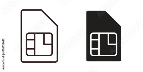 Sim card icon concept. Glyph vector illustration isolated. Simple solid style.