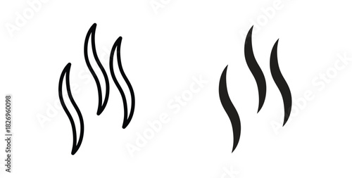 Smoke steam silhouette icon concept. Glyph vector illustration isolated. Simple solid style.