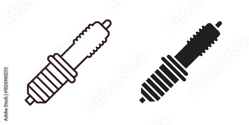 Spark plug icon concept. Glyph vector illustration isolated. Simple solid style.
