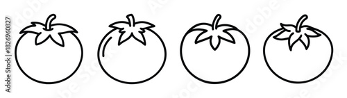 Illustration of four eggplants vector drawing design element for food and recipe projects