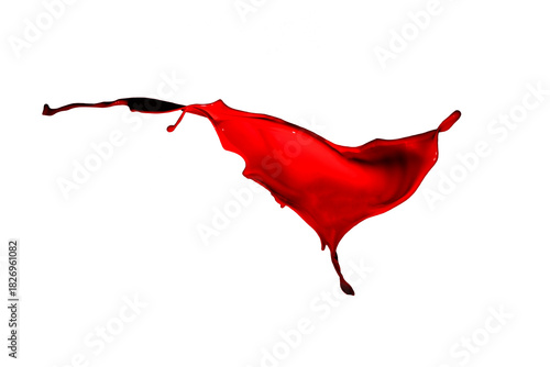 Red paint splash isolated on a white background.
