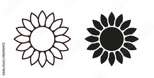 Sunflower icon concept. Glyph vector illustration isolated. Simple solid style.