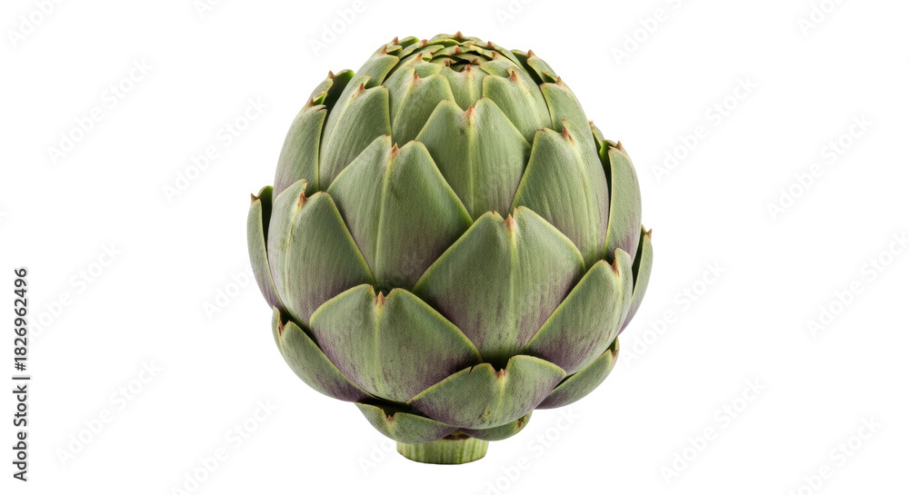 Obraz premium Fresh green artichoke isolated PNG, healthy vegetable on transparent background for cooking and vegetarian recipes