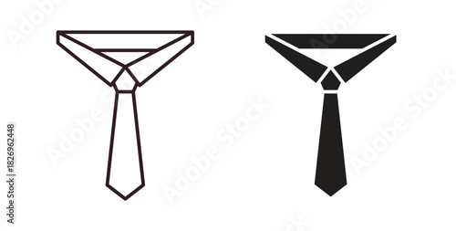Tie icon concept. Glyph vector illustration isolated. Simple solid style.