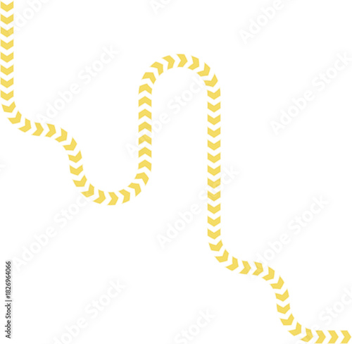 Curved neon arrow loop forming a closed directional contour with a continuous flowing path.