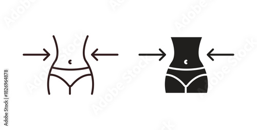 Weight loss icon concept. Glyph vector illustration isolated. Simple solid style.