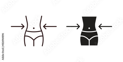 Weight loss icon concept. Glyph vector illustration isolated. Simple solid style.