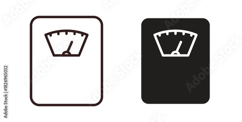 Weight scale icon concept. Glyph vector illustration isolated. Simple solid style.