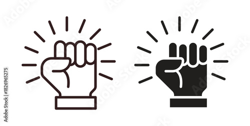 Will power icon concept. Glyph vector illustration isolated. Simple solid style.