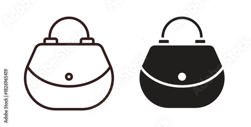 Woman purse icon concept. Glyph vector illustration isolated. Simple solid style.
