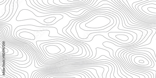 Paper Layered Topographic Effect. White Contour Relief Vector Design.