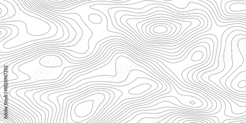 Paper Layered Topographic Effect. White Contour Relief Vector Design.