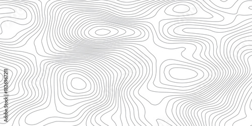 Paper Layered Topographic Effect. White Contour Relief Vector Design.