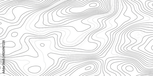 Geography-Themed Topographic Lines. Modern Contour Map Pattern Vector.
