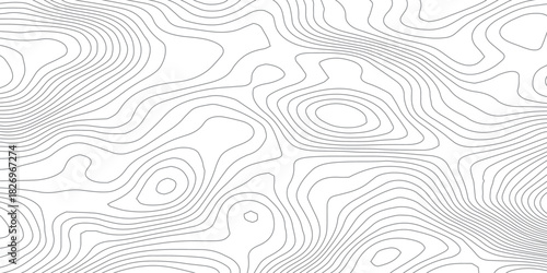 Retro Cartography Contour Pattern. Vintage Topographic Map Style Vector.