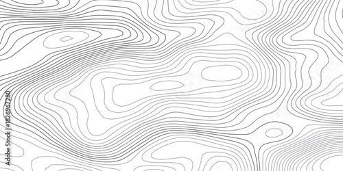 Retro Cartography Contour Pattern. Vintage Topographic Map Style Vector.