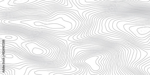 Retro Cartography Contour Pattern. Vintage Topographic Map Style Vector.