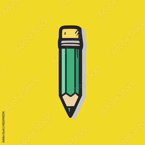 Pencil icon logo flat vector design