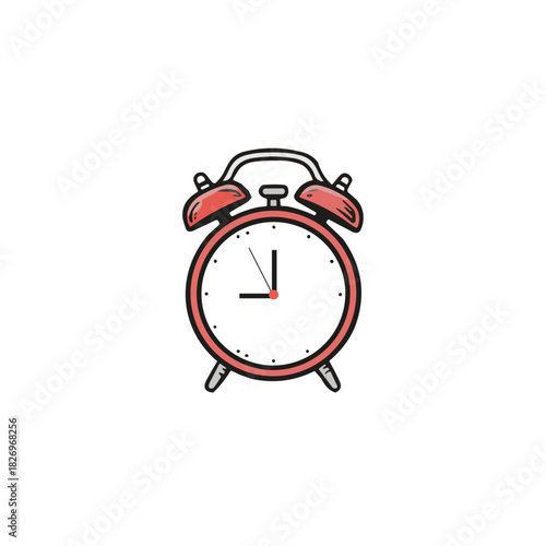 Alarm clock icon logo flat vector design
