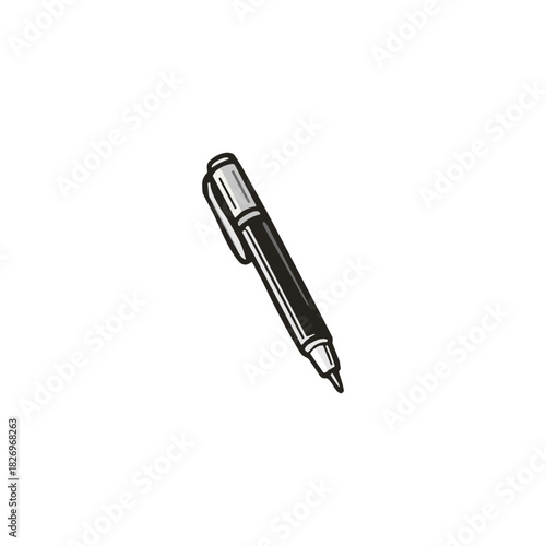 Pen icon logo flat vector design