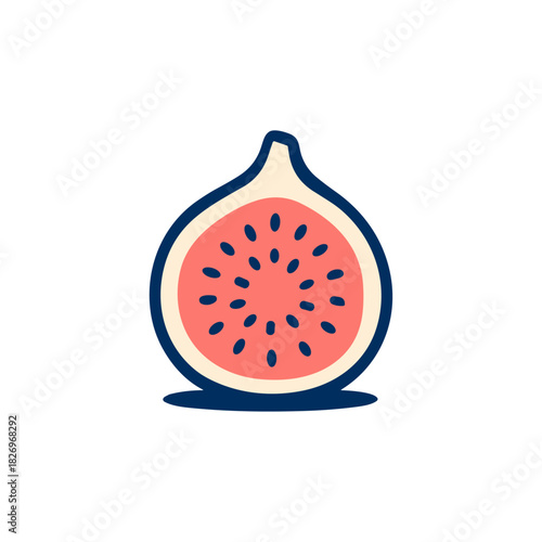 Fig seed icon logo flat vector design
