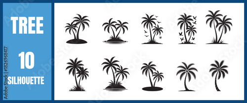 Silhouetted Palm Trees Sheet.
