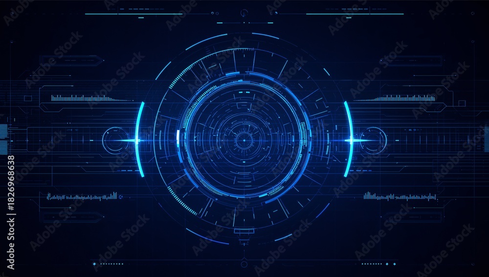 Obraz premium Modern futuristic hud interface with dynamic blue elements for innovative technology projects and cutting edge digital designs and high tech presentations