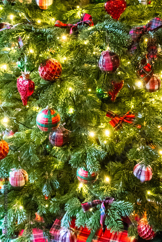 Close up of Christmas decorations