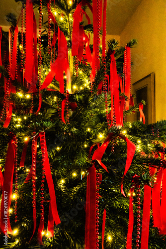 Close up of Christmas decorations