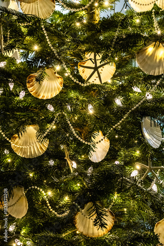 Close up of Christmas decorations