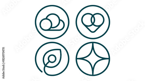 Eco Friendly Weather Love Sparkle Modern Line Icons Collection