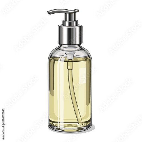 Bottle of massage oil on white background  