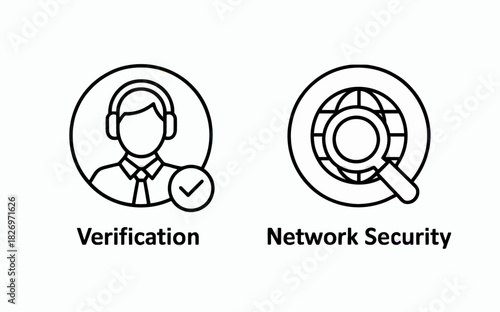 Verification and Network Security Icons for Website and Application Protection and Identity Assurance Strategies