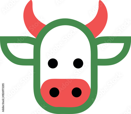Cow head logo symbol Vector Art, Icons, and Graphics