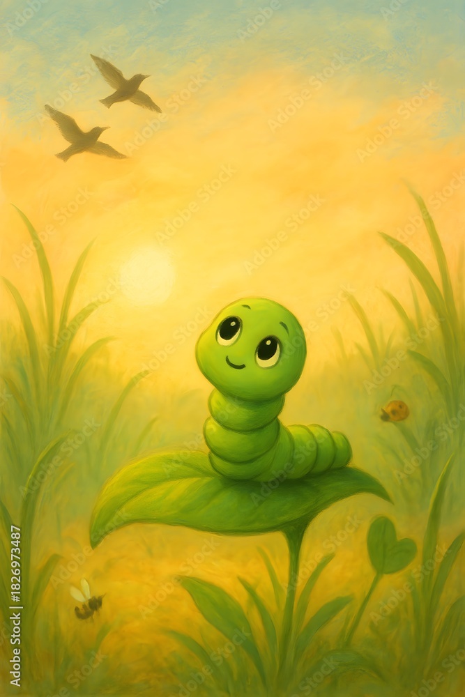 Fototapeta premium A Cute Little Catterpillar