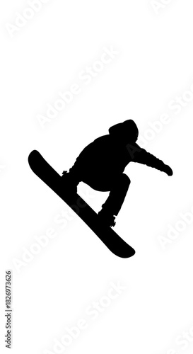 Silhouette of a snowboarder in action capturing the winter sports enthusiasm perfectly