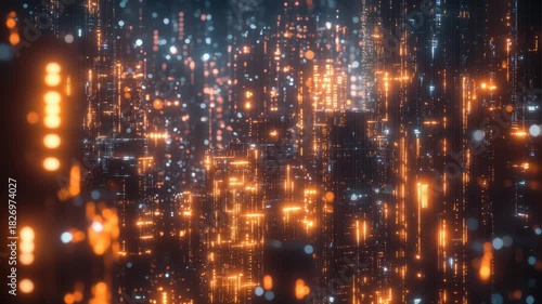 Wallpaper Mural A bustling city at night with many lights, ideal for use in urban scenery or nighttime backgrounds Torontodigital.ca