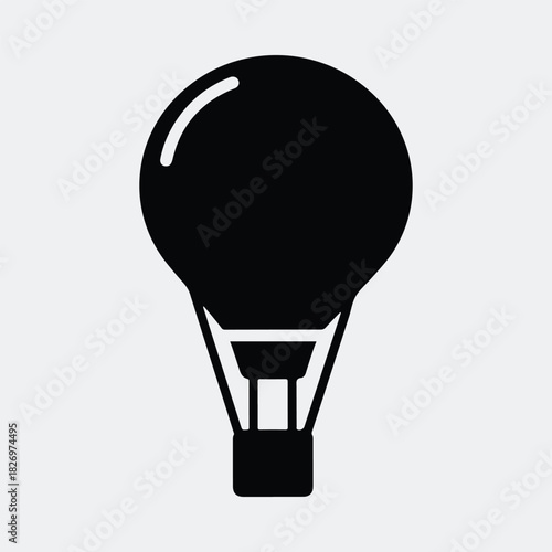 Silhouette hot air balloon simple travel concept design vector illustration