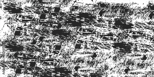 Black and white grunge. Distress overlay texture. Abstract surface dust and rough dirty wall background concept. Worn, torn, weathered effect. Vector illustration, EPS 10.