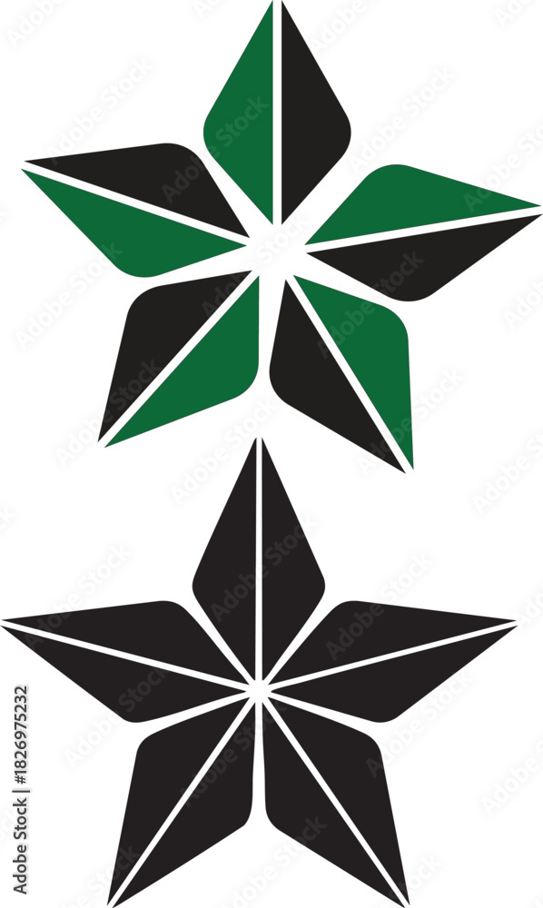 Obraz premium Geometric Star Shapes Icon Set Design Elements