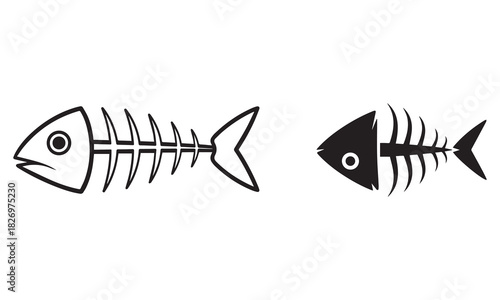 Fishing and Nautical Icon Set – Anchor, Boat, Fish