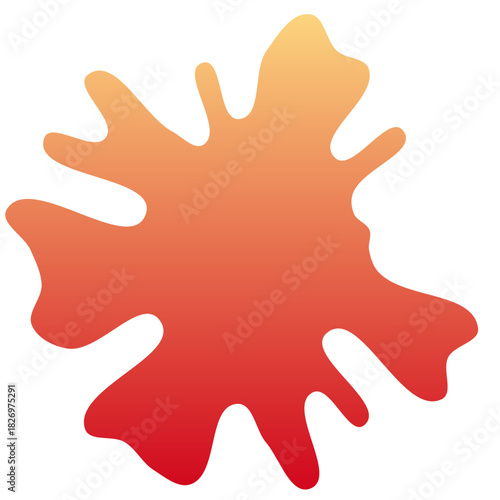 A pink and yellow splatter of paint on a white background. The splatter is large and has a lot of texture