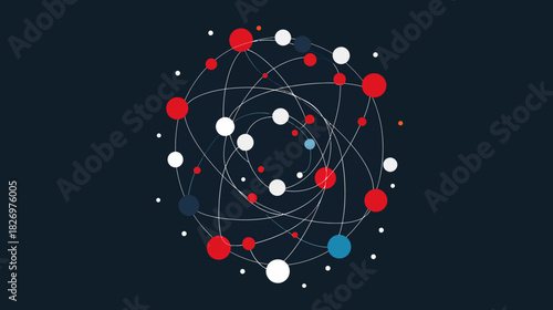 Abstract illustration of interconnected nodes and lines against a dark background