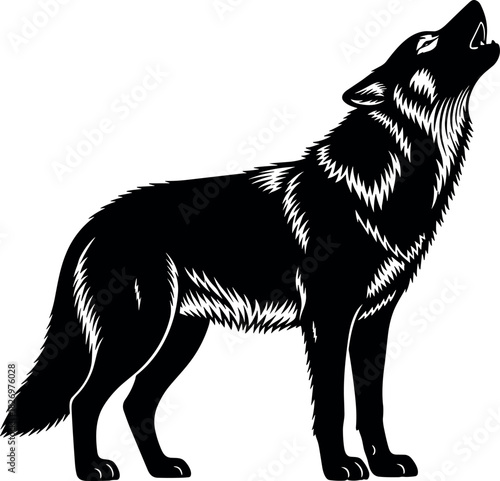 Detailed Black and White Vector Illustration of Ant Side Profile with Segmented Body, Mandibles, Legs, Antennae, and Fine Hair Texture