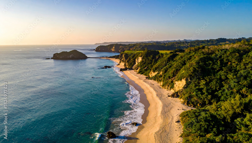 Obraz premium Tropical Beach Paradise Aerial View