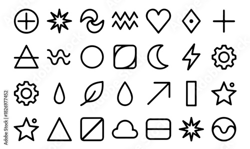 Geometric Abstract Minimalist Line Art Icons