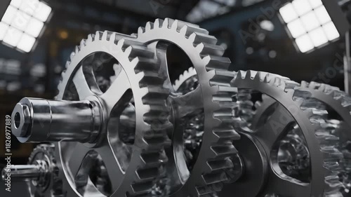 Close-Up of Industrial Gears Demonstrating Precision Engineering
