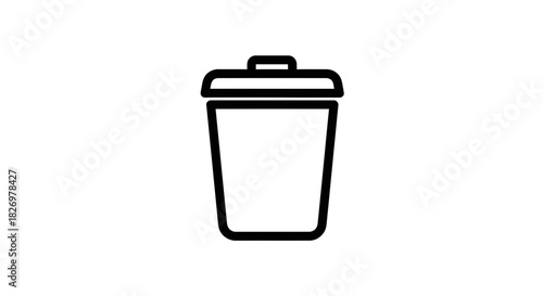 Garbage waste recycle bin trash container dustbin rubbish removal disposal cleanup refuse vector icon