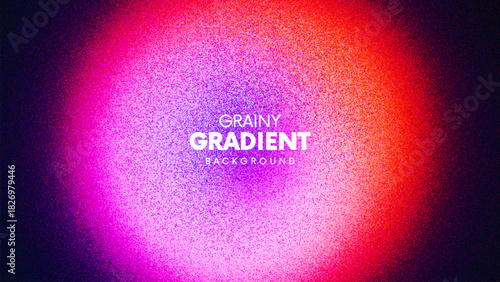 Vivid grainy circular gradient glowing with rich neon pink purple and fiery red tones created from thousands of individual dots. Radiant grainy round gradient for trendy banners, creative advertising