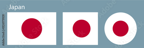 set of japan flag 